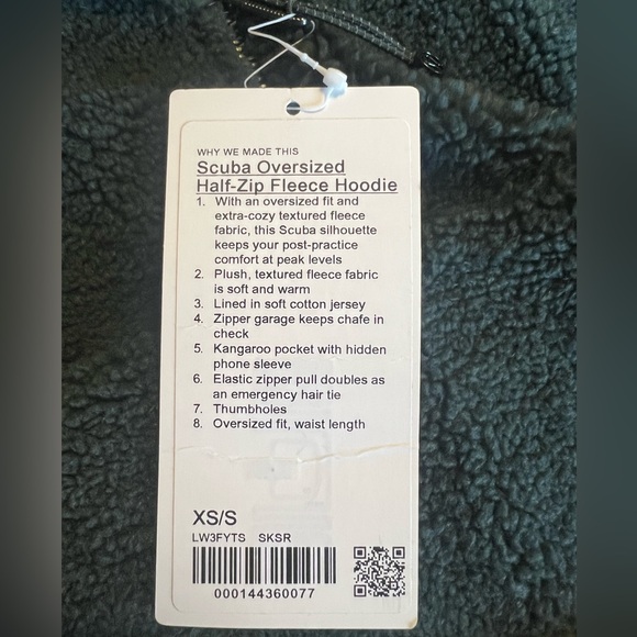 NWT Lululemon Oversized Cropped Half-Zip Fleece Hooded Scuba XS/S Smoked Spruce - Picture 4 of 12